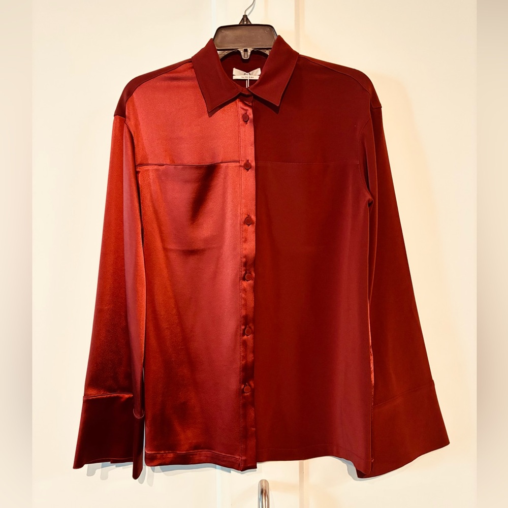 *NWT* CO Los Angeles XS Satin Shirt in Rust ❤️‍🔥